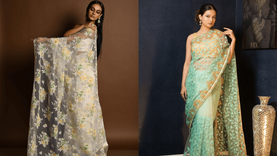 What Type of Petticoat to Wear with See-Through Sarees - Anvi Couture