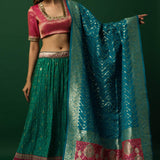 Pink and Green Lehenga