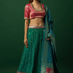 Pink and Green Lehenga