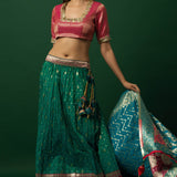 Pink and Green Lehenga