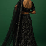 Black Lehenga Set with Zardozi Embroidery - Anvi Couture