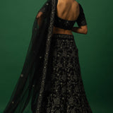 Black Lehenga Set with Zardozi Embroidery - Anvi Couture