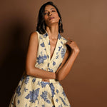 Long Jacket and Pant Set in Floral Prints - Anvi Couture