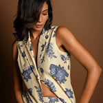 Long Jacket and Pant Set in Floral Prints - Anvi Couture