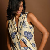 Long Jacket and Pant Set in Floral Prints - Anvi Couture