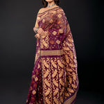 Purple Bangladeshi Dhakai Jamdani with all over Jaal work - Anvi Couture
