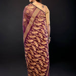 Purple Bangladeshi Dhakai Jamdani with all over Jaal work - Anvi Couture