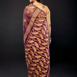 Purple Bangladeshi Dhakai Jamdani with all over Jaal work - Anvi Couture