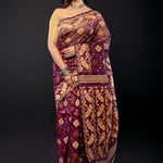 Purple Bangladeshi Dhakai Jamdani with all over Jaal work - Anvi Couture