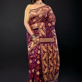 Purple Bangladeshi Dhakai Jamdani with all over Jaal work - Anvi Couture