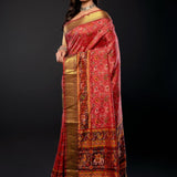 Red and Gold Traditional Patola Silk Saree - Anvi Couture