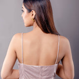 Light Pink Round Neck Spaghetti Strap blouse - Anvi Couture