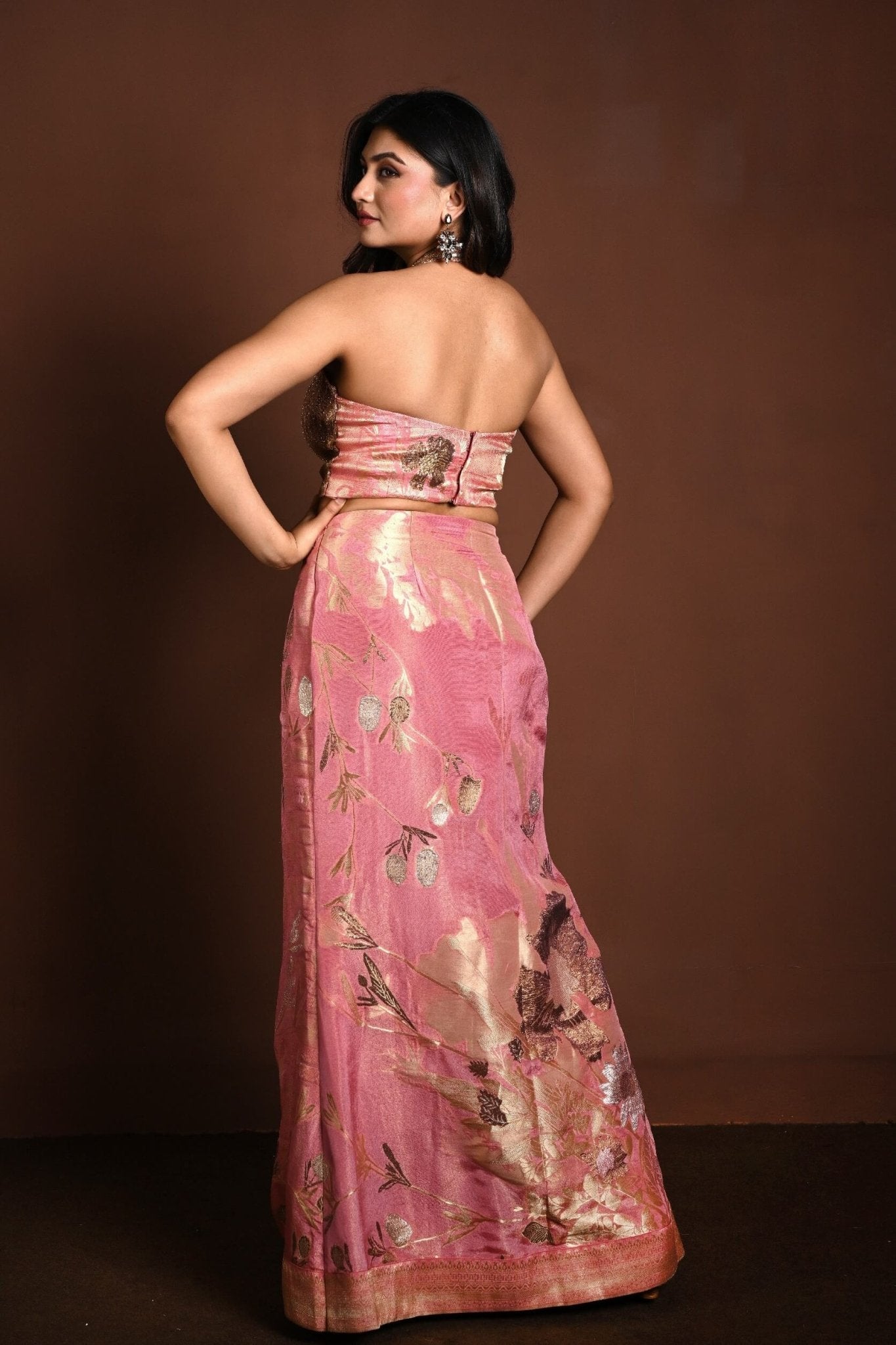 Pink Mermaid Lehenga with Matching Hand Embroidered Sequin Choli - Anvi Couture