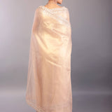 Light Pink Jimmy Choo Saree with Sequin Embellished Border - Anvi Couture