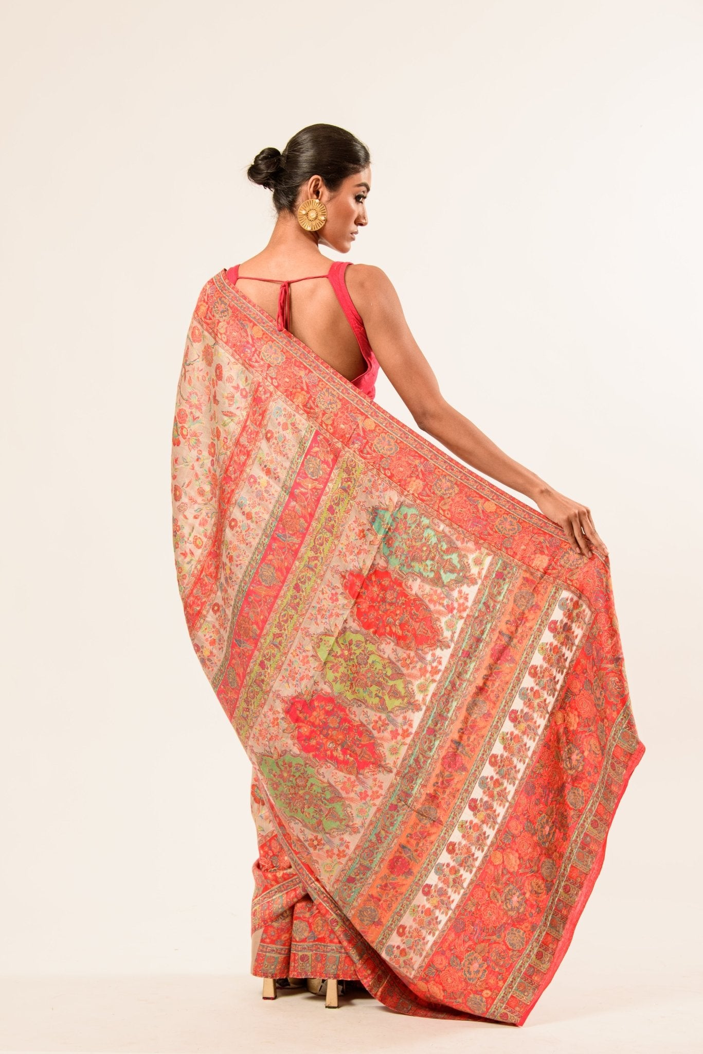 Beige Pashmina Mooga Silk