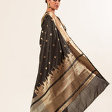 Black Katan Banarasi Saree