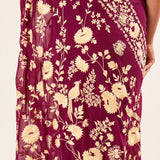 Maroon Parsi Gara Saree in Georgette with an Embellished Hand Embroidered Work - Image 5