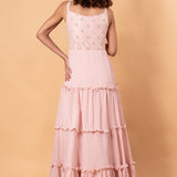 Pastel Pink Embroidered Gown - Anvi Couture