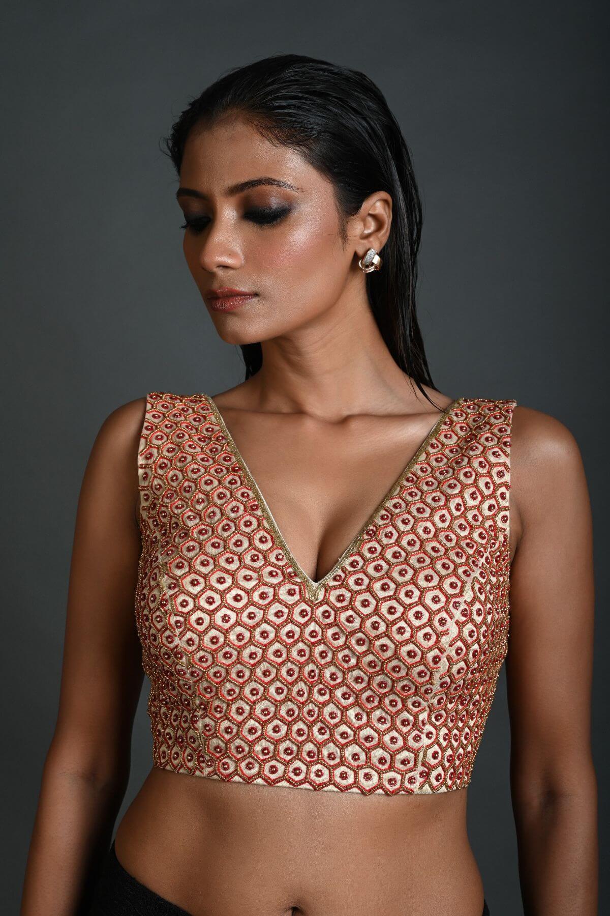 Designer V neck Blouse