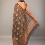 Black and Copper Zari Woven Silk Saree - Anvi Couture