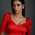 Designer women's blouse with strappy back closure in elegant festive design