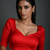 Designer women's blouse with strappy back closure in elegant festive design