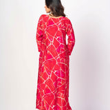 Pink and White Kurta Set with Printed Dupatta - Anvi Couture