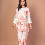 Off White Printed Co - ord Set - Anvi Couture