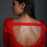 Festive wear women's blouse with chic strappy back closure and intricate detailing