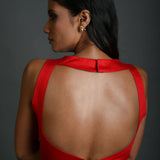 Red Sleeveless Halter Top - Cotton - Women's Summer Clothing