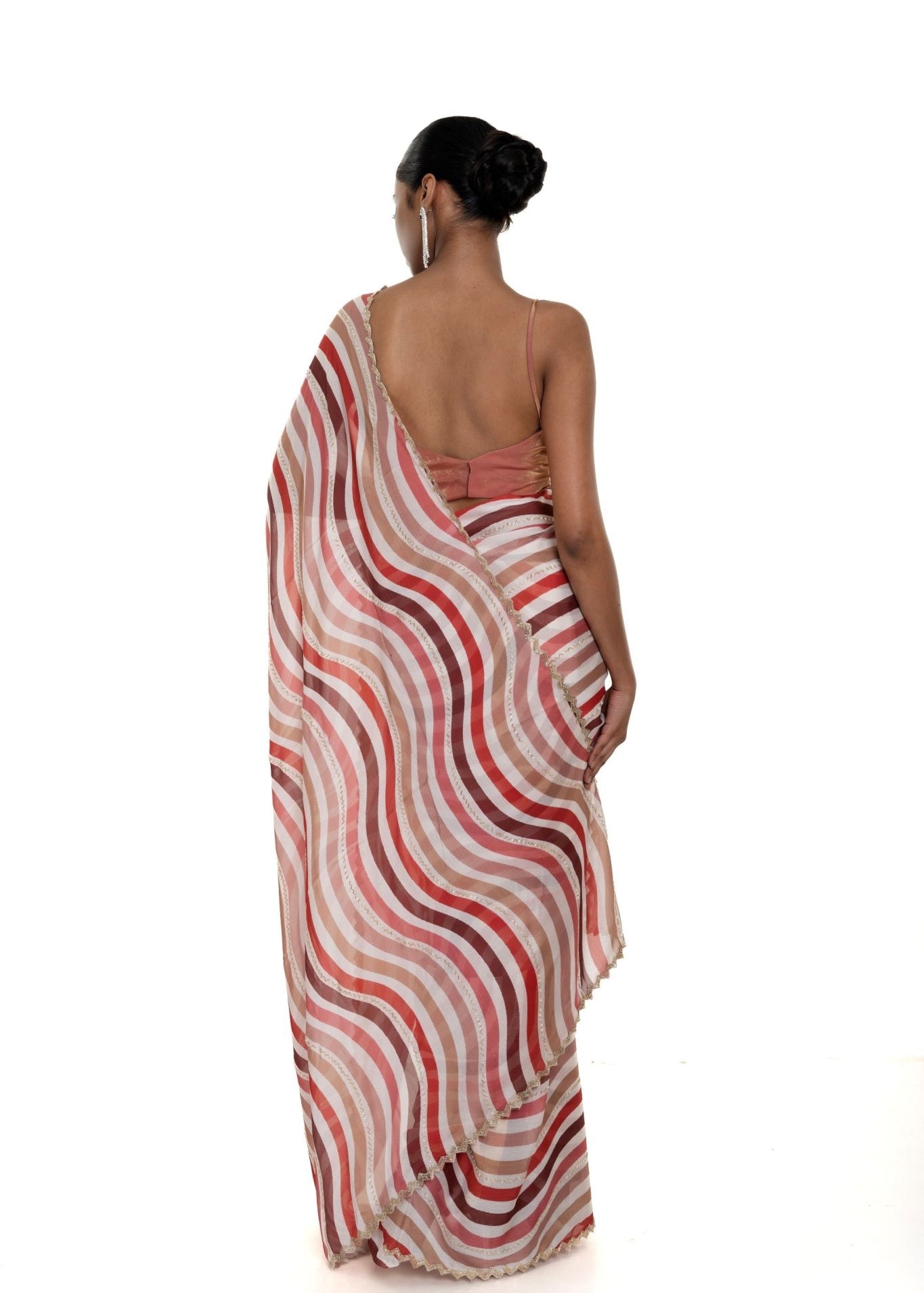 Brown Satin Silk Saree