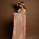 Peach Organza Saree