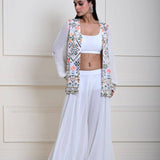 Designer White Sharara Set