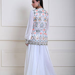 White Sharara Set