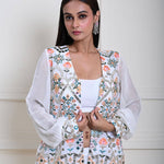 White Sharara Set