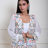 White Sharara Set