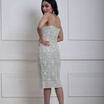 Mint Green Embroidered Midi Dress with Spaghetti Straps