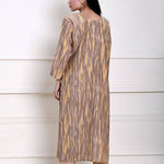 Yellow and Grey Printed Kurti Set in Cotton Silk
