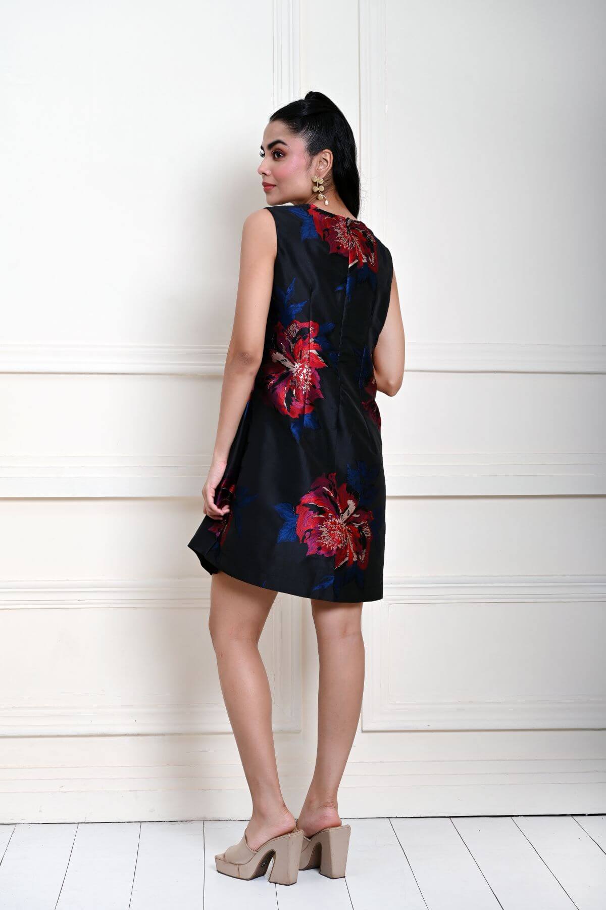 Black Floral Mini Dress