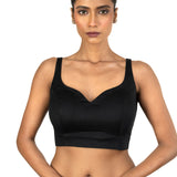 Black Sweetheart necline Blouse With U Back Clouser - image 1