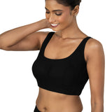 Black Broad U Neckline Sleeveless Blouse - image 3