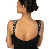 Black Sequin Sleeveless Blouse with Sweet Heart Neckline - image 4