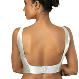 Silver Tissue Silk Blouse with Square Neckline with Back Closer - image 4