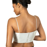 Silver Tissue Strappy Sleeveless Blouses - image 4