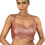 Peach Sleeveless Tissue Blouse with Sweetheart Neckline - image 1