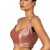 Peach Sleeveless Tissue Blouse with Sweetheart Neckline - image 3
