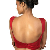 Red Sleeveless Cotton Silk Blouse with Sweetheart Neckline - image 5