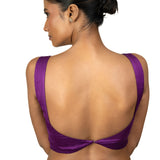Purple Sleeveless Cotton Silk Blouse with Sweetheart Neckline - image 4