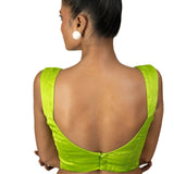 Light Green Queen Anne Sleeveless Blouse - Anvi Couture