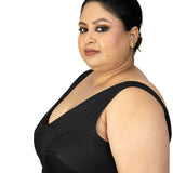 Black V Neck Plus Size Sleeveless Saree Blouse - image 3